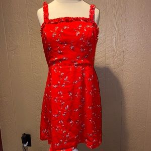 Lulus red floral mini dress